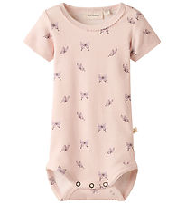 Lil' Atelier Bodysuit s/s - NbfGayo - Peach Blush/Bow Tie