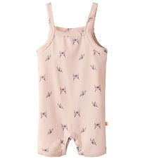 Lil' Atelier Summer Romper - NbfGayo - Peach Blush/Bow Tie