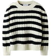 Blouse Name It - Tricoté - NkfDitte - Crème au beurre/Black