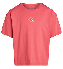 Calvin Klein T-paita - CK Logo Boxy - Deep Karmiininpunainen
