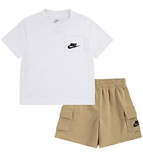 Nike Shortsset - T-shirt/Shorts - Fallskärm Beige