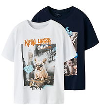 Name It T-Shirt - NkmVoto - 2er-Pack - Navy Blazer/Bright White
