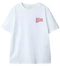 Name It T-paita - NkmDuster - Bright White/Hamburgeri