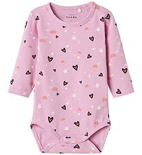 Name It Bodysuit l/s - NbfVandora - Pastel Lavender/Hearts