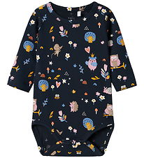 Name It Bodysuit l/s - NbfVandora - Dark Sapphire/Birds