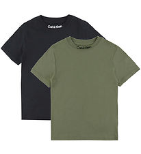 Calvin Klein T-shirt - 2-Pack - Embro Logo - Dusty Olive/Ck Blac
