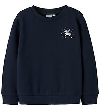 Name It Sweatshirt - NmfVasacha - Marinblå Blazer/Unicorn