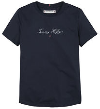 Tommy Hilfiger T-Shirt - Schriftzug Slim - Dark Nacht Navy