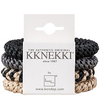 Kknekki Haargummis - 4er-Pack - Schwarz/Beige/Grau