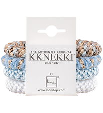 Kknekki Haargummis - 4er-Pack - Blau/Weiß/Beige