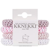 Kknekki Haargummis - 4er-Pack - Pink/Weiß
