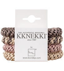 Kknekki Haargummis - 4er-Pack - Pink/Beige/Braun