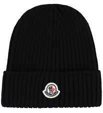 Moncler Beanie - Knitted - Wool - Black