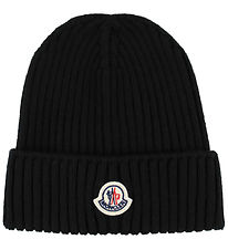 Moncler Beanie - Knitted - Wool - Black