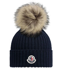 Moncler Beanie - Knitted - Wool - Navy w. Pom-Pom