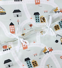 Nørgaard Madsens Bedding - Baby - Lights Grey w. Roads/Stop Sign