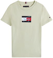 T-Shirt Tommy Hilfiger - Drapeau de script - Misty Sage Green