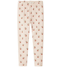 Lil' Atelier Leggings - Rib - NmfFlavo - Silber Peony/Cherry