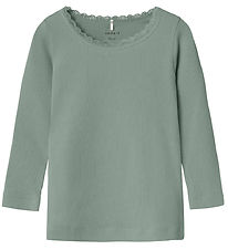 Name It Blouse - Noos - Rib - Nmfkab - Slate Gray
