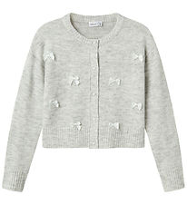 Name It Cardigan - Strick - NkfKarin - Light Grey Melange/Bows