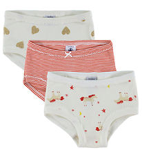 Petit Bateau Knickers - 3-Pack - Off White/Red