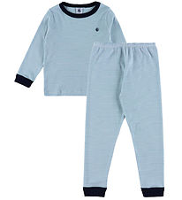 Petit Bateau Pyjama Set - 2 Parts - Adriatic/Marshmallow