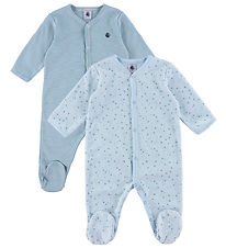 Petit Bateau Nightsuit - 2-Pack - Blue w. Stars/Stripes