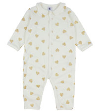 Petit Bateau Nightsuit - Milk w. Glitter Hearts