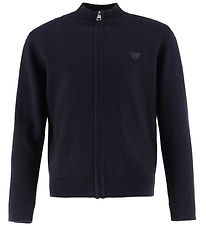 Emporio Armani Cardigan - Knitted - Wool - Blue Navy