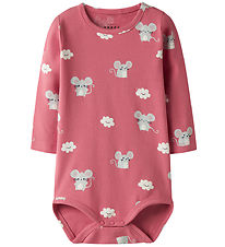 Name It Bodysuit l/s - NbfVandora - Rapture Rose/Mouse