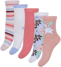 Name It Socks - 5-Pair - NmfVinni - Bright White/Floral AOP