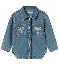 Name It Jeansjacke - NmfDevi - Medium+ Blue Denim/Bow