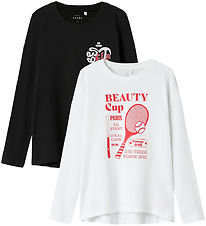 Name It Blouse - 2-Pack - NkfViolet - Loose - Black/Bright White