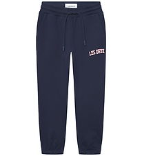 Les Deux Sweatpants - Aidan - Dark Marinblå Blue m. Logo