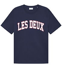Les Deux T-shirt - Aidan - Dark Marinblå Blue m. Logo
