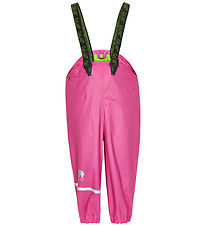 CeLaVi Rain Pants w. Suspenders - Real Pink