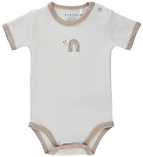 Fixoni Bodysuit s/s - w. Print - Sand Melange