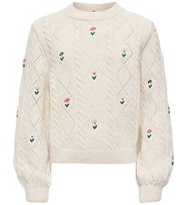 Kids Only Sweatshirt - Knitted - KogFlower - Tofu/Flowers Packin