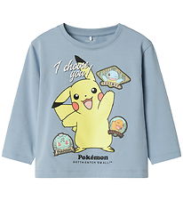 Name It Bluse - NmmJumbo - Pokémon - Dusty Blue