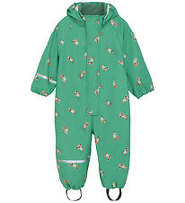 CeLaVi Rainsuit w. Fleece - PU - Green Spruce