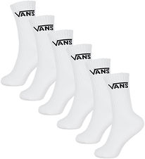 Vans Sokkar - 6 Pakki Classic+ Crew - White