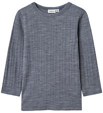 Name It Blouse - Wool - Rib - Noos - NmmWang - Folkstone Grey