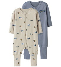 Name It Pyjamasdräkt - 2-pack - NOOS - NbmNightsuit - Peyote/W/T