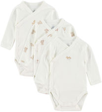 Petit Bateau Yo Bodysuit l/s - 3- pack - White