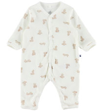 Petit Bateau Strampler - Marshmallow/Braun
