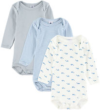 Petit Bateau Bodysuit æ/æ - 3-Pack - Blue/White