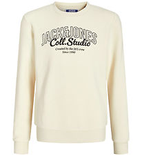 Jack & Jones Sweatshirt - JjMakoto - Antique White/BIG Print