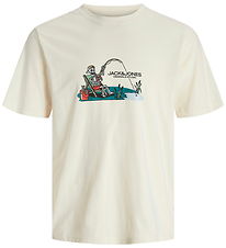 Jack & Jones T-shirt - JorSkull - Nature/Antique White w. Print