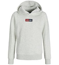 Jack & Jones Hoodie - JjPan - White Melange
