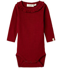 Lil' Atelier Body l/ä - Rib - NbfRachel - Rot Dahlia